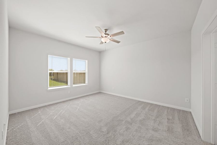 A ceiling fan in a room.