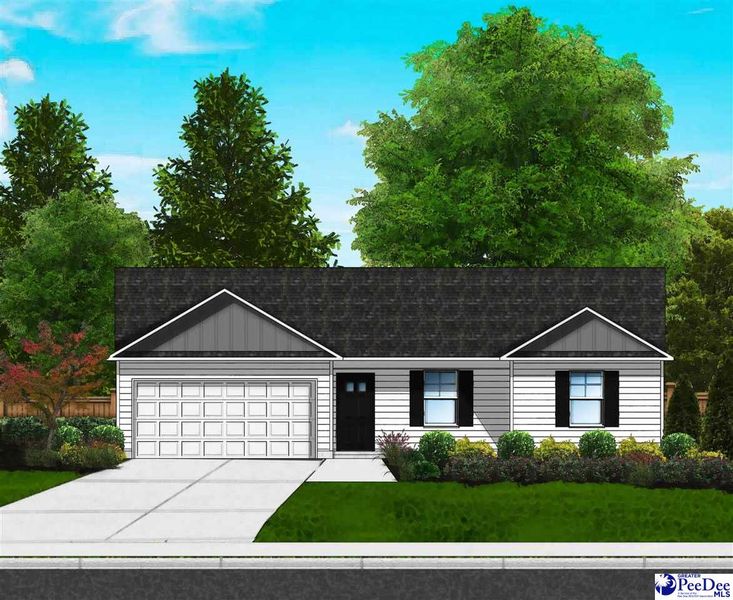 Exterior rendering of this home design in Spring Haven, Florence, SC (Image 1). Exterior rendering of this home design in Spring Haven, Florence, SC (Image 1).