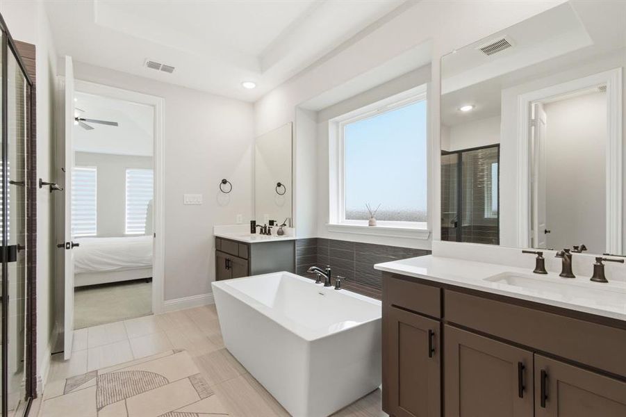 Furnished interior view inside a new home in , Copper Canyon (Image 17).