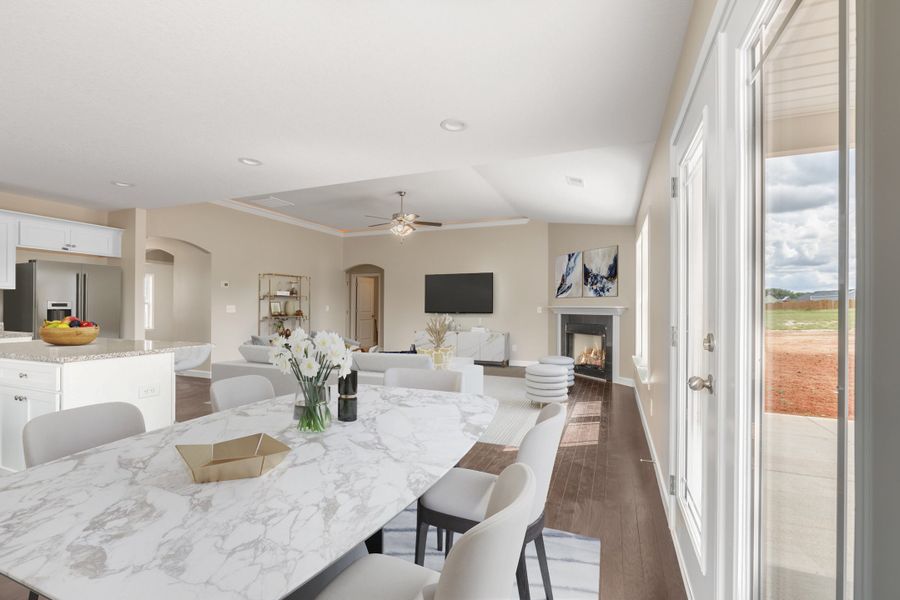 Representative furnished interior of a home built from the Sage by Enchanted Homes in Lonesome Dove, San Antonio (Image 6).