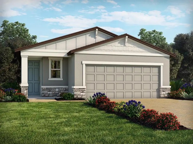 Front exterior of a new home in Hamilton Bluff - Classic Series, Lake Hamilton, FL, highlighting curb appeal (Image 1). Front exterior of a new home in Hamilton Bluff - Classic Series, Lake Hamilton, FL, highlighting curb appeal (Image 1).