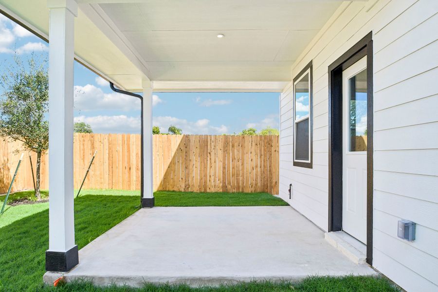 Exterior details and patio area of a home in Foxfield, Austin (Image 3). Exterior details and patio area of a home in Foxfield, Austin (Image 3).