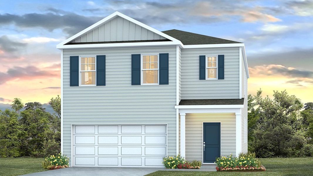 Representative exterior photo of a completed home built from the ROBIE by D.R. Horton in Ferry Grove, Lexington, SC (Image 1).