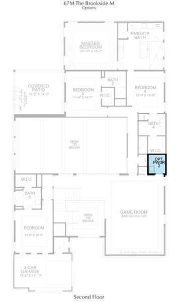 2D floor plan layout for the Brookside by Landon Homes in Fields Reserve - 70's, Frisco, TX (Image 2). 2D floor plan layout for the Brookside by Landon Homes in Fields Reserve - 70's, Frisco, TX (Image 2).