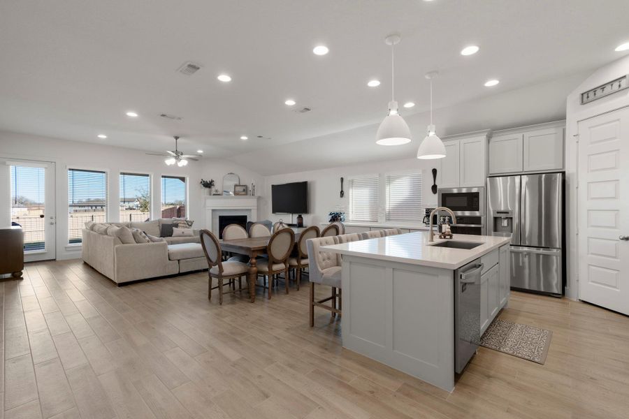 Furnished interior view inside a new home in The Colony 60', Bastrop (Image 27).