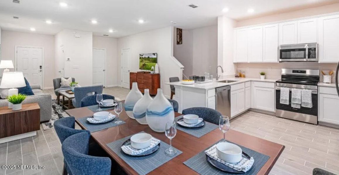 Furnished interior view inside a new home in Silver Falls Townhomes at Silverleaf, St. Johns (Image 7).