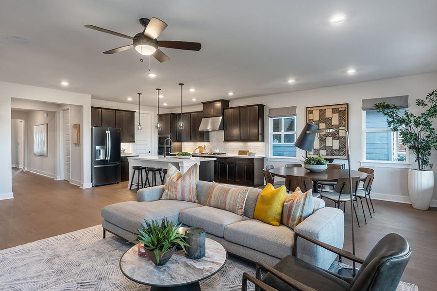 Furnished interior view inside a new home in Easton Park, Austin (Image 7). Furnished interior view inside a new home in Easton Park, Austin (Image 7).