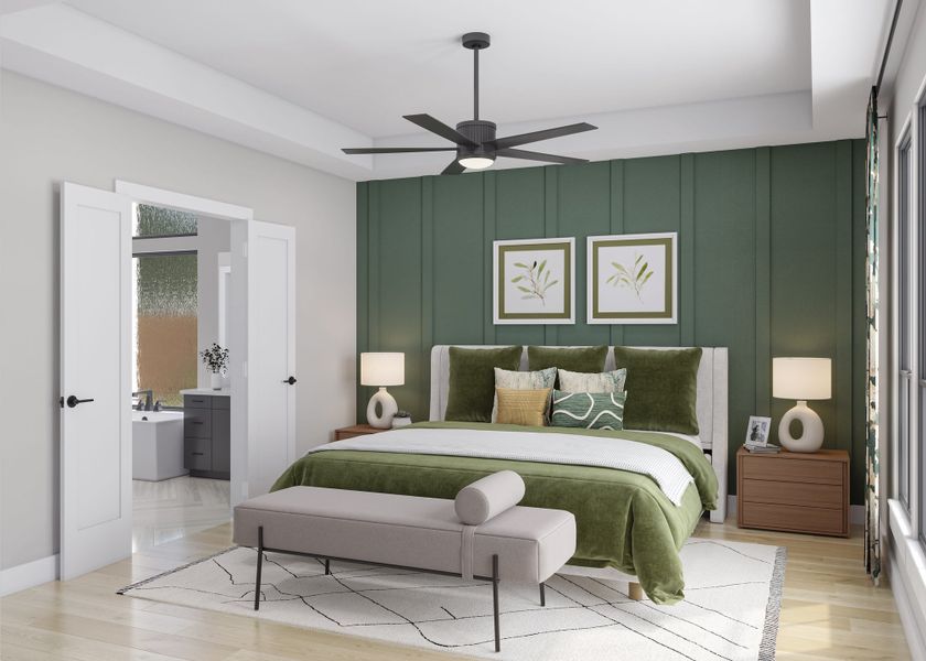 Furnished interior view inside a new home in Bridgeland, Cypress (Image 9). Furnished interior view inside a new home in Bridgeland, Cypress (Image 9).