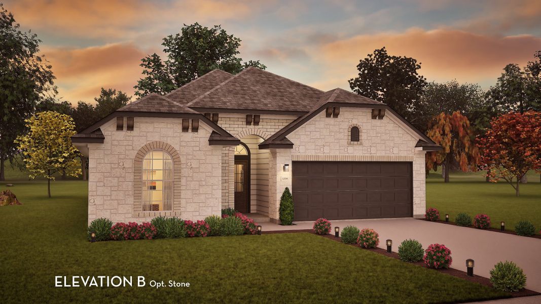 Representative exterior photo of a completed home built from the Greeley by CastleRock Communities in River Ranch Meadows, Dayton, TX (Image 20).