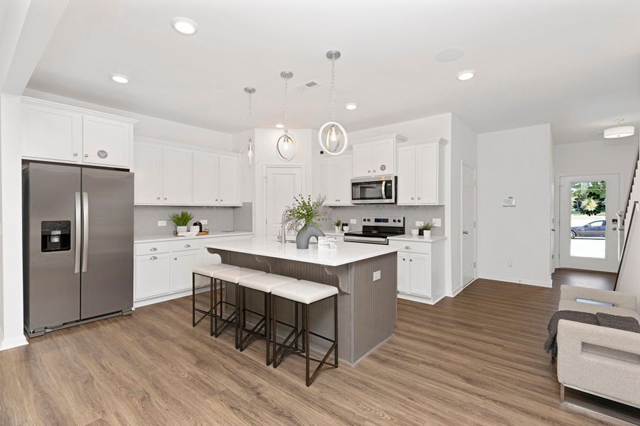 Representative furnished interior of a home built from the Alexandria TH by True Homes in Westbrook Falls Townhomes, Greensboro (Image 4).