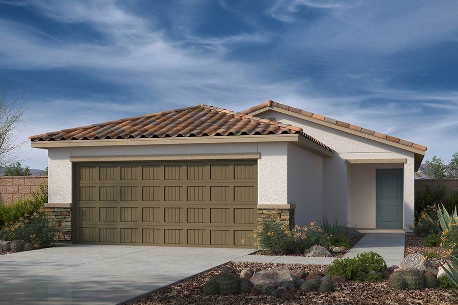 Representative exterior photo of a completed home built from the Plan 1262 by KB Home in Skyline Village Prelude, San Tan Valley, AZ (Image 6).