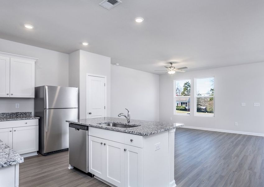 Open-concept floor plan