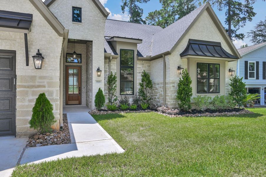 Upgraded metal awnings add to the curb appeal.