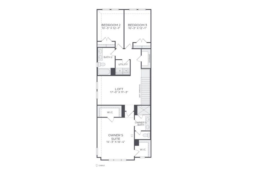 2D floor plan layout for the Sallie - modern by Cadence Homes in Karis, Crowley, TX (Image 2). 2D floor plan layout for the Sallie - modern by Cadence Homes in Karis, Crowley, TX (Image 2).