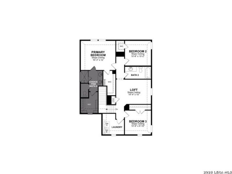 2D floor plan layout of this home in Veranda, San Antonio, TX (Image 2).