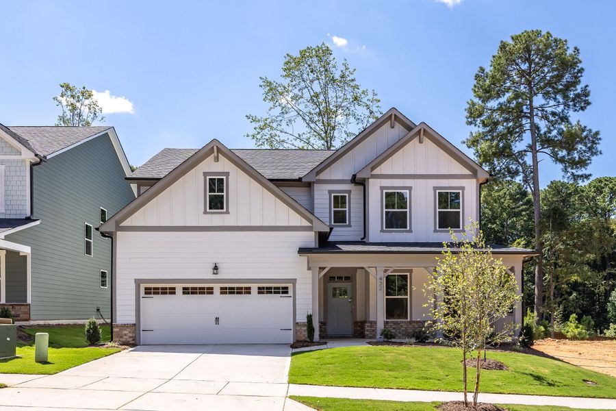 Representative exterior photo of a completed home built from the The Hickory II E by Davidson Homes LLC in Addison West, Holly Springs, NC (Image 22).