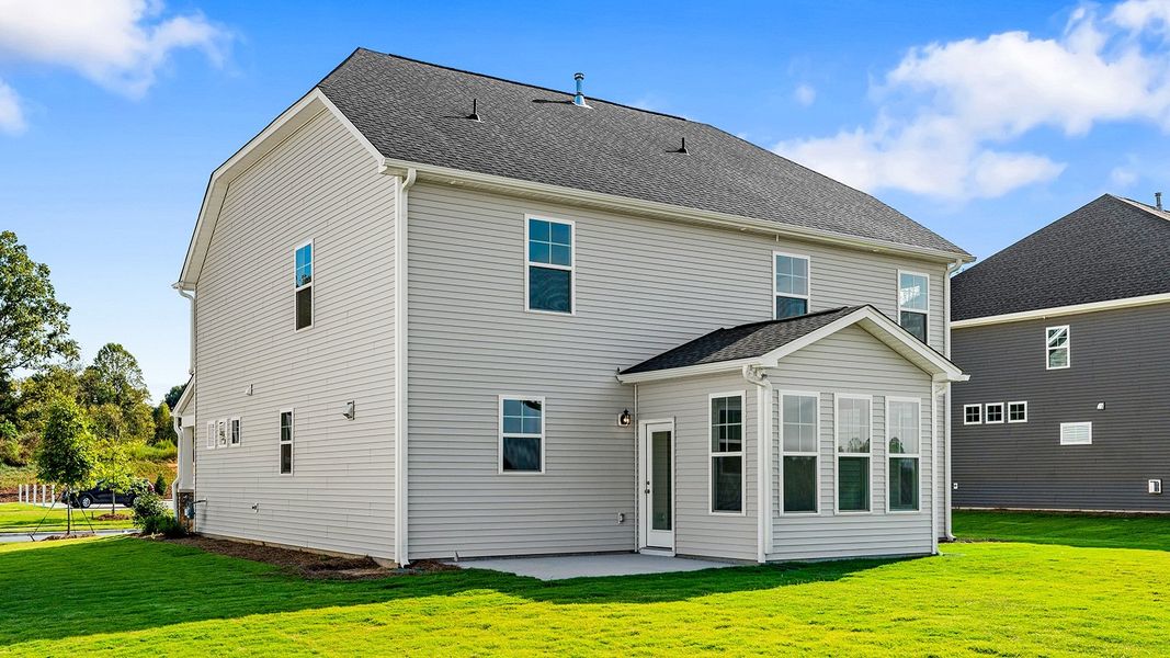 Exterior details and patio area of a home in Fieldstone, Lexington (Image 4). Exterior details and patio area of a home in Fieldstone, Lexington (Image 4).