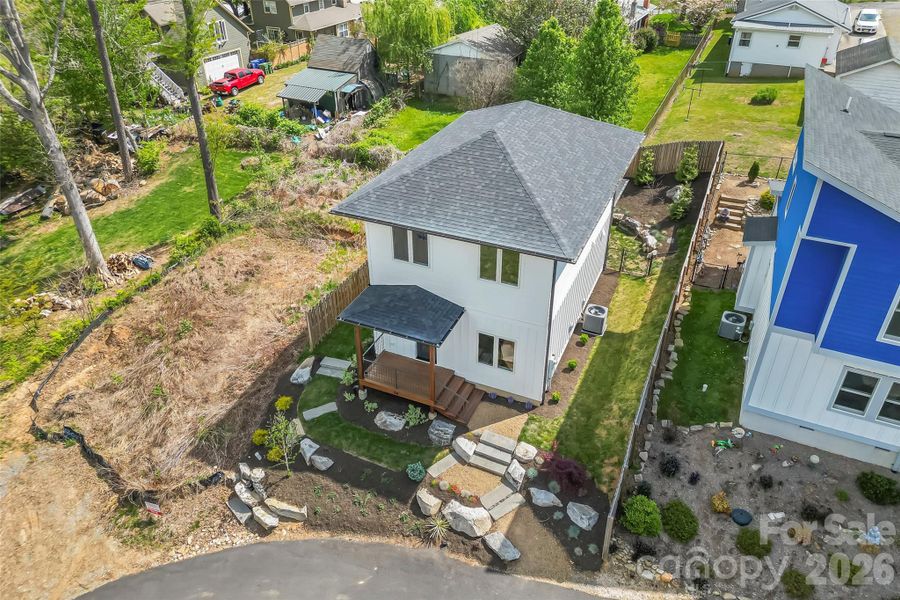 Exterior details and patio area of a home in , Asheville (Image 31).