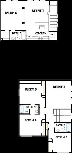 2D floor plan layout of this home in Indigo - Enclave Collection, Richmond, TX (Image 6).