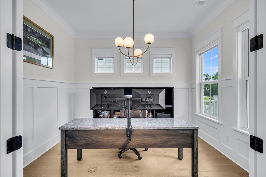 Furnished interior view inside a new home in Overlook at Copahee Sound, Awendaw (Image 48).