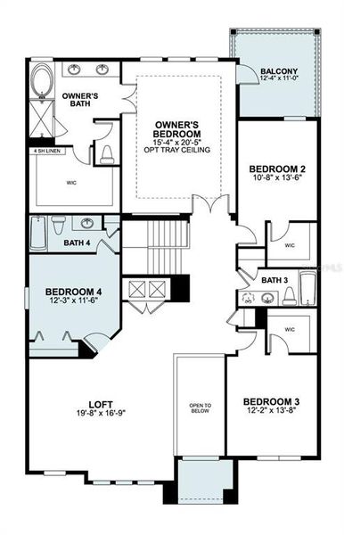 2D floor plan layout of this home in Estates at Rivercrest, Sanford, FL (Image 3).