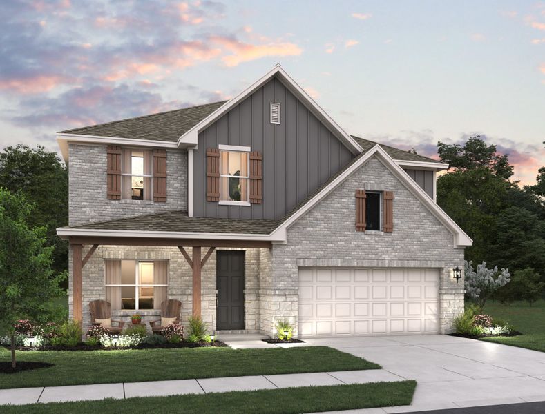 Representative exterior photo of a completed home built from the Gage by Ashton Woods in Saddlebrook Ranch, Schertz, TX (Image 25).