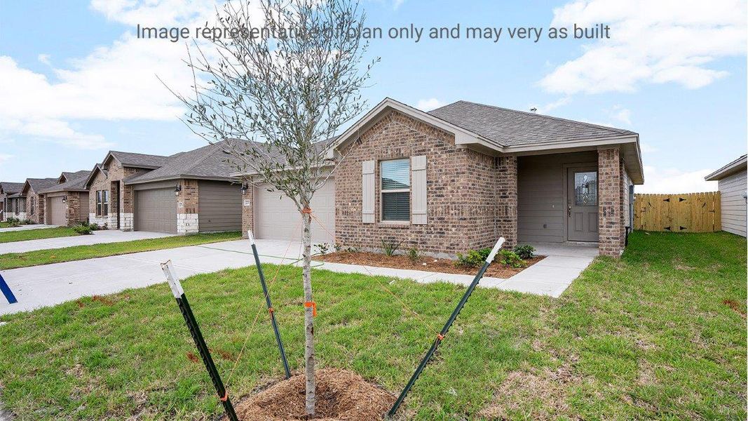 Front exterior of a new home in Royal Oak South, Corpus Christi, TX, highlighting curb appeal (Image 17).