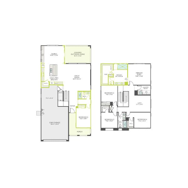 2D floor plan layout of this home in Waterston Central, Gilbert, AZ (Image 4). 2D floor plan layout of this home in Waterston Central, Gilbert, AZ (Image 4).