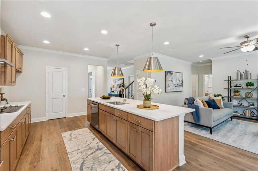 Furnished interior view inside a new home in , Flowery Branch (Image 11). Furnished interior view inside a new home in , Flowery Branch (Image 11).