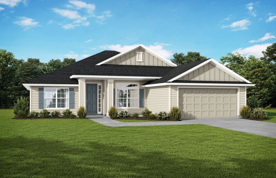 Representative exterior photo of a completed home built from the Winslow by SEDA New Homes in Weston Woods, Jacksonville, FL (Image 4).
