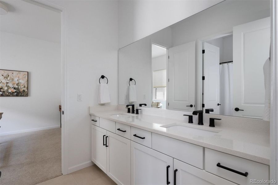 Furnished interior view inside a new home in Trailstone Destination Collection, Arvada (Image 16).