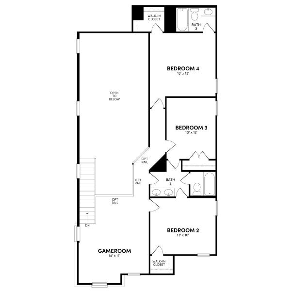 2D floor plan layout of this home in Midline, Webster, TX (Image 3).