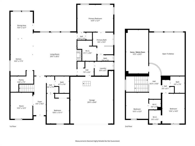 2D floor plan layout of this home in Parks of Aledo, Aledo, TX (Image 5).