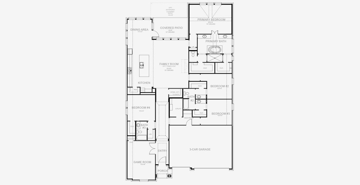 2D floor plan layout for the 2980W by Perry Homes in Sienna 60', Missouri City, TX (Image 3). 2D floor plan layout for the 2980W by Perry Homes in Sienna 60', Missouri City, TX (Image 3).
