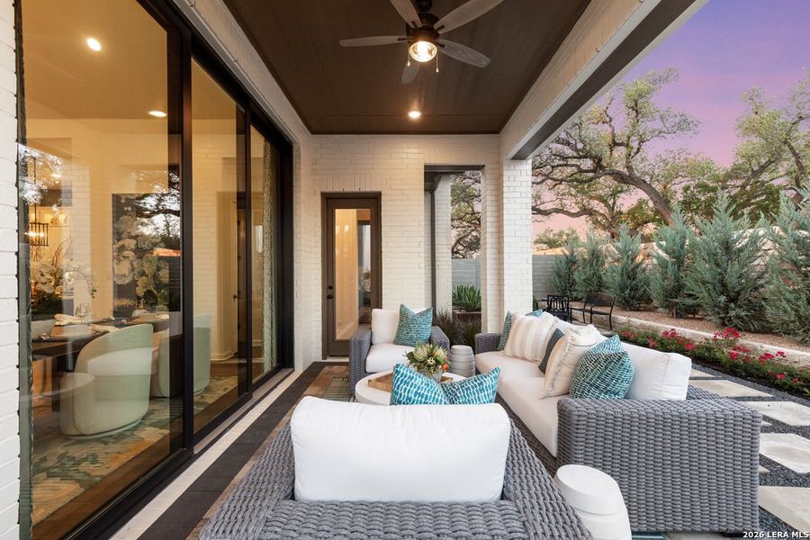 Exterior details and patio area of a home in The Ranches at Creekside, Boerne (Image 21).