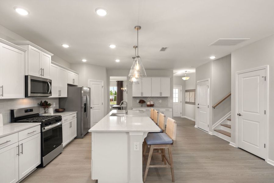 Representative furnished interior of a home built from the Mitchell by Pulte Homes in Wimberly, Willow Spring (Image 5).