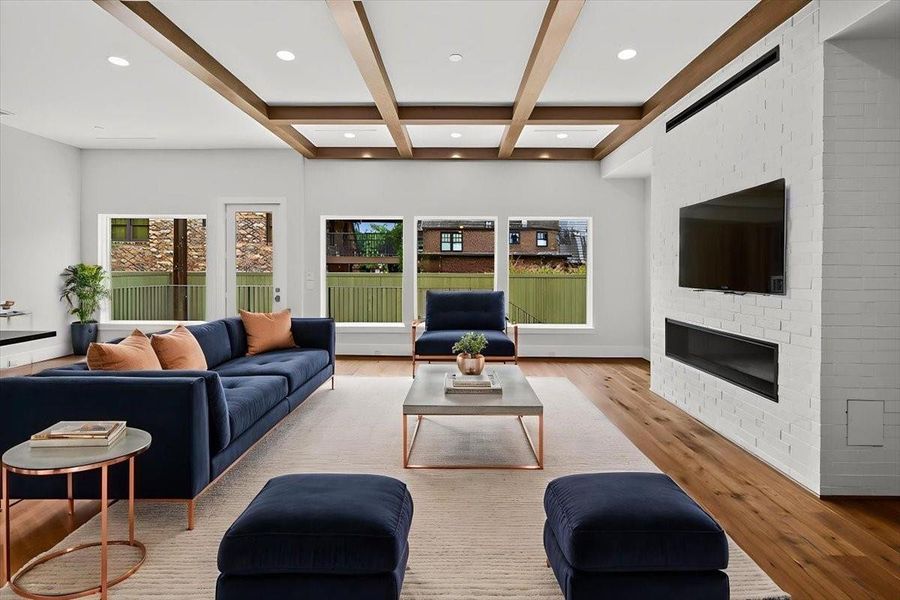 The family room has a ton of natural light