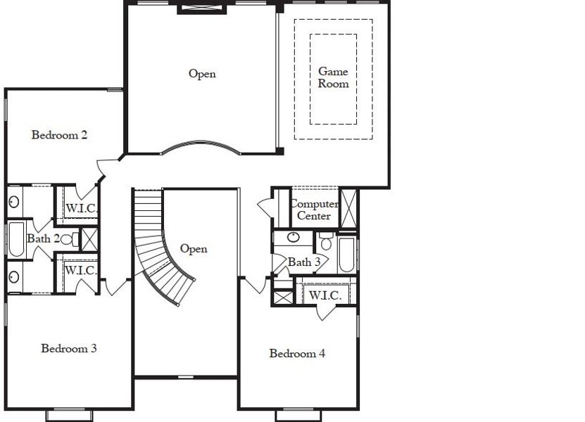 2D floor plan layout for the 4408 by Texas Homes in Legend Park, Castroville, TX (Image 4).