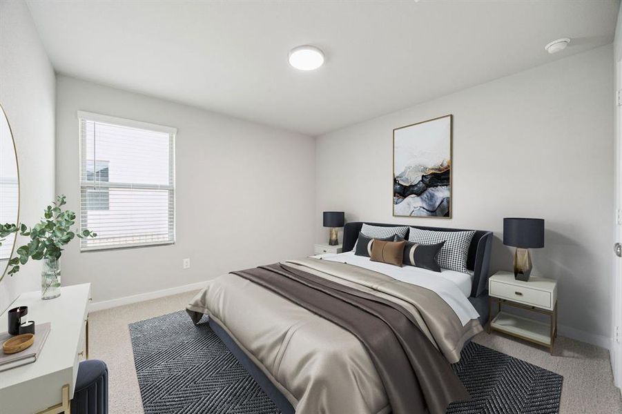 Bedroom in the Hayden home plan by Trophy Signature Homes – REPRESENTATIVE PHOTO