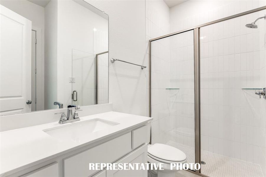 Guests will love all of the beautifully finished secondary bathrooms in our Montgomery III plan.   REPRESENTATIVE PHOTO