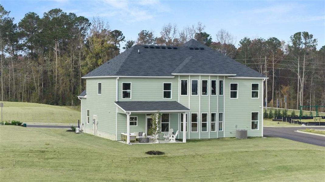 Exterior details and patio area of a home in Evergreen Crossing, Locust Grove (Image 21). Exterior details and patio area of a home in Evergreen Crossing, Locust Grove (Image 21).