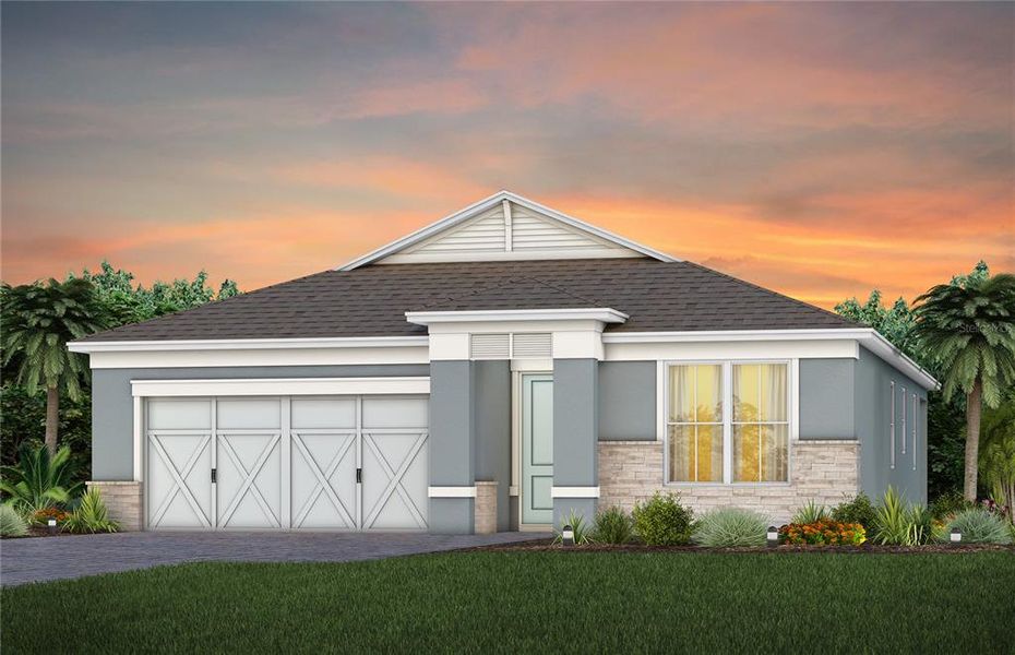 Front exterior of a new home in Tohoqua, Kissimmee, FL, highlighting curb appeal (Image 1). Front exterior of a new home in Tohoqua, Kissimmee, FL, highlighting curb appeal (Image 1).