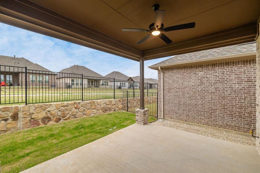 Exterior details and patio area of a home in , Prosper (Image 3). Exterior details and patio area of a home in , Prosper (Image 3).