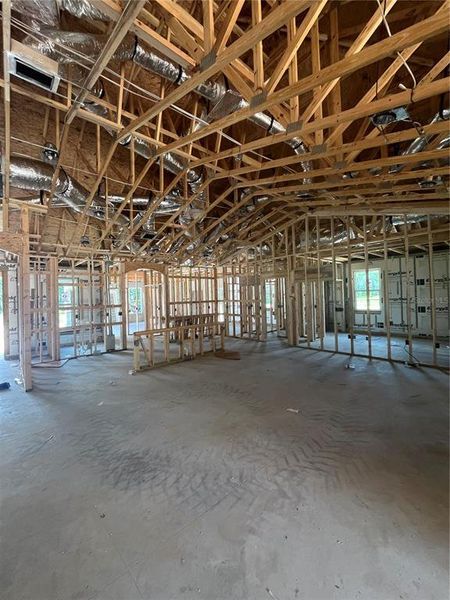 Living space with vaulted ceilings