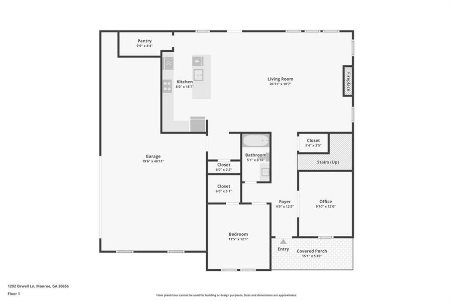 2D floor plan layout of this home in River Pointe, Monroe, GA (Image 6).