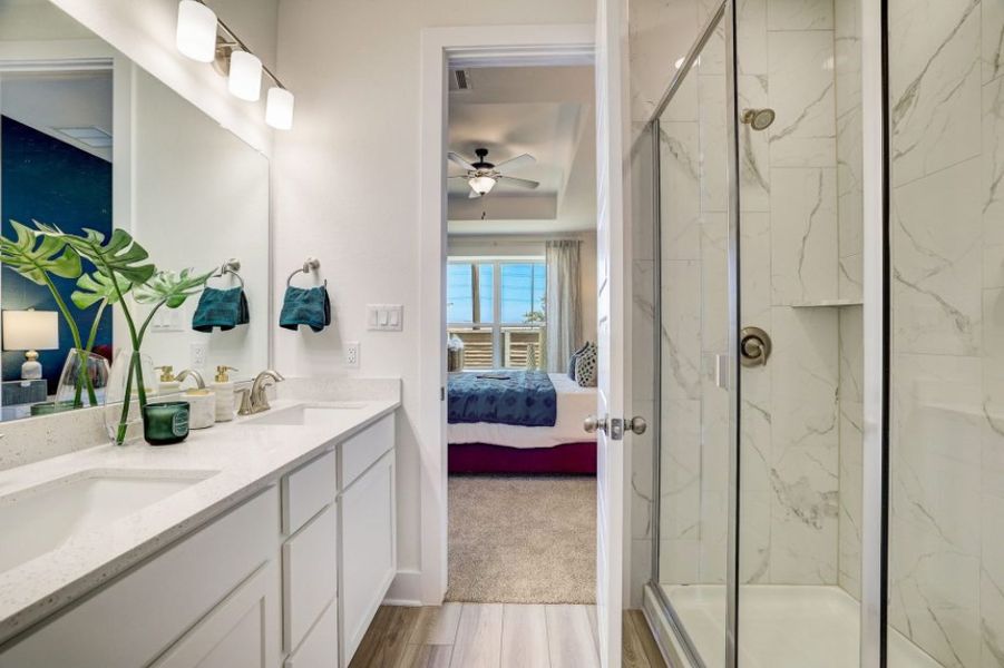 Representative furnished interior of a home built from the Pecos by Pacesetter Homes in Avery Centre, Round Rock (Image 39).