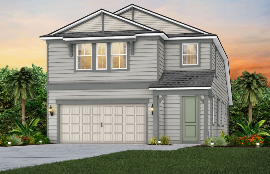 Representative exterior photo of a completed home built from the Maritime by Pulte Homes in Seminole Palms, Palm Coast, FL (Image 4).