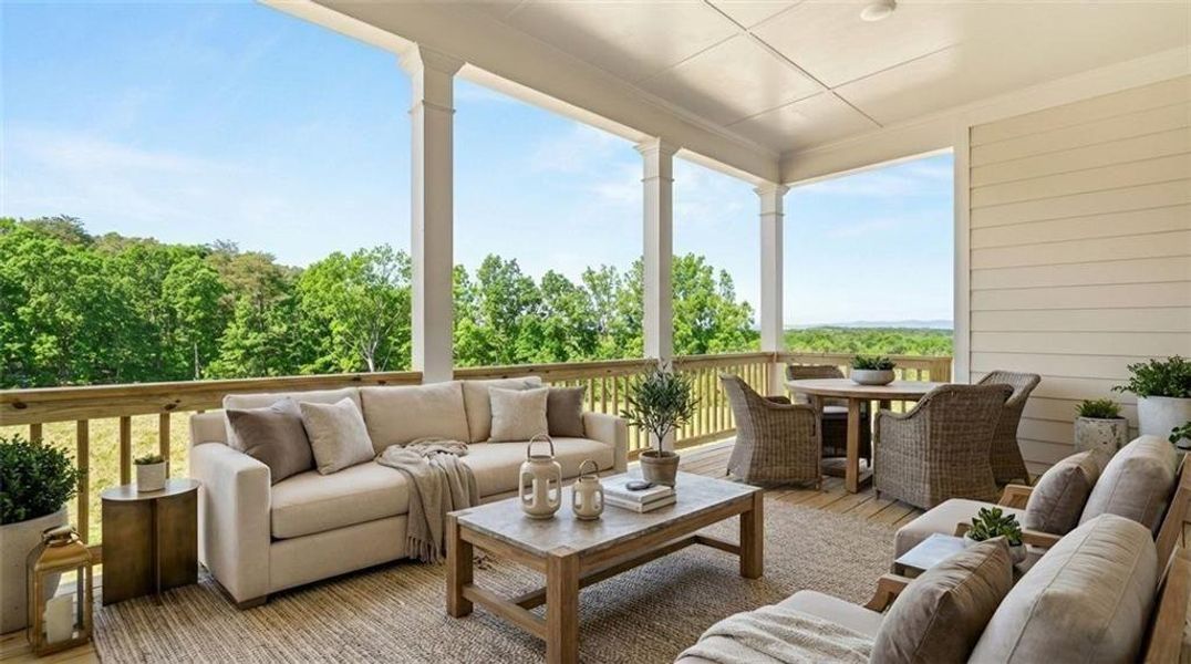 Exterior details and patio area of a home in Horizon at Laurel Canyon, Canton (Image 28).