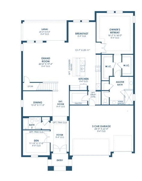 2D floor plan layout for the Westshore I by Homes by WestBay in Pasadena Woods, Wesley Chapel, FL (Image 3). 2D floor plan layout for the Westshore I by Homes by WestBay in Pasadena Woods, Wesley Chapel, FL (Image 3).