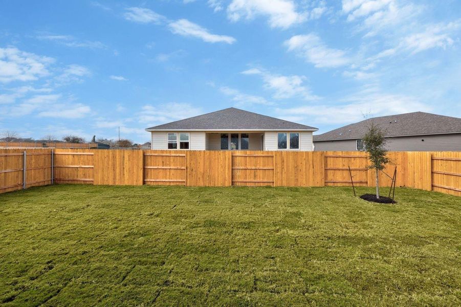 Exterior details and patio area of a home in Prairie Winds, Hutto (Image 18).